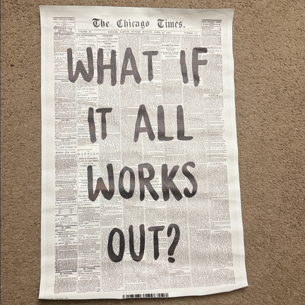 Vintage Black and White Chicago Newspaper Canvas Wall Art, 12x16in